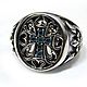 Кольцо из серебра Gothic Cross TNR32-02b. Кольца. Blacksilver. Интернет-магазин Ярмарка Мастеров.  Фото №2