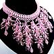 Pink beaded necklace ' Natalie'. Necklace. Beaded jewelry by Mariya Klishina. My Livemaster. Фото №4