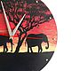Elephant Africa India Savannah, Animal Wall Clock. Watch. Clocks for Home (Julia). My Livemaster. Фото №5