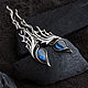 Cерьги с лабрадором в серебре "Dragon wings". Серьги классические. Екатерина Ерошенко (angel-k). Интернет-магазин Ярмарка Мастеров.  Фото №2