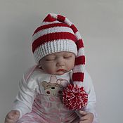 Hat and booties for newborn "Melange"