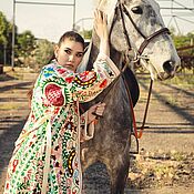 Легкий узбекский халат жакет из иката сплетенной вручную ткани