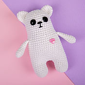 Куклы и игрушки handmade. Livemaster - original item Soft toys teddy bear white knitted with a heart. Handmade.