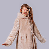 Children's Mouton fur coat with Arctic Fox model 42