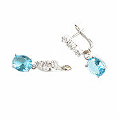 Украшения handmade. Livemaster - original item Blue Earrings,Cubic Zirconia earrings,Zircon Blue Ice earrings. Handmade.