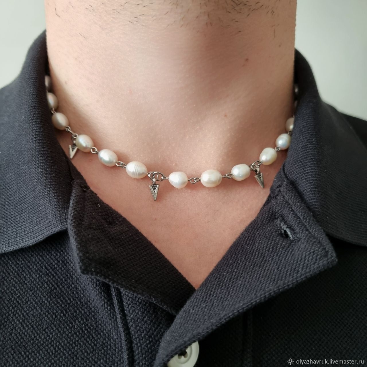 Мужской чокер из жемчуга в интернет-магазине Ярмарка Мастеров по цене ...