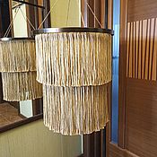 Двойное плетеное кашпо подвесное для цветов, макраме декор