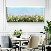 Abstract with flowers Dandelions oil painting flowers