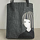 Comfortable bag made of thick cotton with applique, Classic Bag, Moscow,  Фото №1