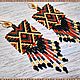 Серьги из бисера ЭТНО, Серьги классические, Кингисепп,  Фото №1