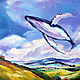 Oil painting on canvas 'sky whale' 50/70 cm, Pictures, Sochi,  Фото №1