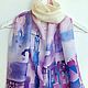 Batik scarf 'A walk in St. Petersburg', silk nat. Scarves. Handpainted silk by Ludmila Kuchina. Online shopping on My Livemaster.  Фото №2