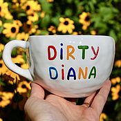 Посуда handmade. Livemaster - original item A large cup with the inscription Dirty diana diana. Handmade.