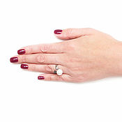Украшения handmade. Livemaster - original item Pearl ring, stylish ring with two pearls. Handmade.