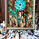 Turquoise Flower painting! oil, 50*40 cm. Pictures. Arthelenkey (earthelenkey). My Livemaster. Фото №4
