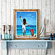 Order Oil painting 'Girl by the sea with a suitcase'. Lana Zaitceva. Livemaster. . Pictures Фото №3