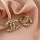 Серьги в стиле Шанель. Серьги-пусеты. Bouton (boutonru). Интернет-магазин Ярмарка Мастеров.  Фото №2