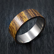 Украшения handmade. Livemaster - original item The ring of titanium and iron wood. Handmade.