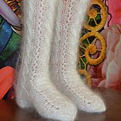 Аксессуары handmade. Livemaster - original item Down stockings -knee socks-knitted boots 