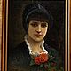 Винтаж: Картина.19 век.Agapit Stevens.Бельгия.Портрет.Живопись. Статуэтки винтажные. Антик.Декор.Винтаж. Ярмарка Мастеров.  Фото №14