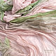 Batik stole 'Dusty rose and pistachio' natural silk, Wraps, Kislovodsk,  Фото №1