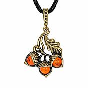 Украшения handmade. Livemaster - original item Acorns Pendant Oak Twig Pendant Autumn Amber Decoration. Handmade.