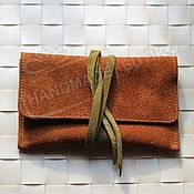 Сумки и аксессуары handmade. Livemaster - original item A pouch for tobacco made of suede and leather lace-UPS and buttons. Different colors.. Handmade.