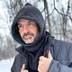 Заказать КАПЮШОН-СНУД двойной мужской КАЛЬВИН графит/изумруд. Вязаный кэжуал  UNIC Ирина. Ярмарка Мастеров. . Капюшоны Фото №3