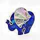 Brooch elephant. Lapis lazuli, mother of pearl. Exclusive brooch. Brooches. ARIEL - MOSAIC. My Livemaster. Фото №5