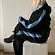 Спортивный костюм женский,,Голубая полоса".Пошив одежды на заказ, Спортивные костюмы, Клин,  Фото №1