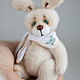 Зайчик миниатюрный белый с платочком. Мишки Тедди. Teddy by Olga Prokudina. Ярмарка Мастеров.  Фото №5