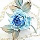 Brooch-pin: Blue rose silk, Brooches, Volsk,  Фото №1