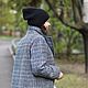 Шапка теплая вязаная резинкой Графика черная. Шапки. Анна Шункина Вяжу тепло Шарфы Шапки. Ярмарка Мастеров.  Фото №4