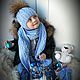 Комплект зимний "Light Blue" шапка, шарф, варежки. Шапки. ЮЛИЯ ВЯЗАНКА (Yuliya Vyazanka). Ярмарка Мастеров.  Фото №5