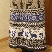 Эксклюзивная вязанная бесшовная юбка"Норвежская зима"