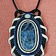 Колье из кожи с содалитом и лунным камнем. Колье. JeweLena. Интернет-магазин Ярмарка Мастеров.  Фото №2