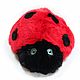 Ladybug from natural fur. Stuffed fluffy toy