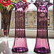 Pair of glass vases from manganese, Vintage vases, St. Petersburg,  Фото №1