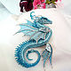 Brooch dragon 'Sea butterfly'. Sea Blue. Brooches. master Alena Litvin. Online shopping on My Livemaster.  Фото №2