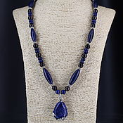 Украшения handmade. Livemaster - original item Necklace with a pendant made of stones (lapis lazuli, garnet). Handmade.