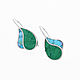 Drop EARRINGS with turquoise and malachite. The author's work, Earrings, Moscow,  Фото №1