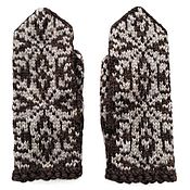 Аксессуары handmade. Livemaster - original item Patterned mittens, 100% wool, size 7-8. Handmade.