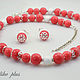'Scarlet flower ' set of coral and agate jewelry. Jewelry Sets. Klondike-plus. Online shopping on My Livemaster.  Фото №2