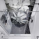 Мозаика в ванную комнату "Цветы в черно-белой гамме". Панно. Студия художественной мозаики. Интернет-магазин Ярмарка Мастеров.  Фото №2