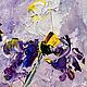 Mini paintings with delicate irises. Three small paintings of irises. Pictures. Zabaikalie. My Livemaster. Фото №4