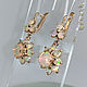 Order Earrings 'Opal-chamomile' gold 585, opals. VIDEO. MaksimJewelryStudio. Livemaster. . Earrings Фото №3