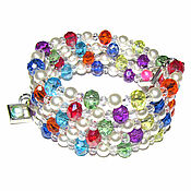 Украшения handmade. Livemaster - original item A bracelet made of beads: Rainbow multicolored multi-row wide. Handmade.