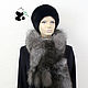 Chic fur scarf boa fur black-brown Fox, Collars, Ekaterinburg,  Фото №1