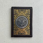 Сувениры и подарки handmade. Livemaster - original item Cover for auto documents, Volkswagen (leather binding). Handmade.