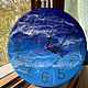 Часы эпоксидной смолой: "Морские волны". Часы классические. Елена Resin art. Интернет-магазин Ярмарка Мастеров.  Фото №2